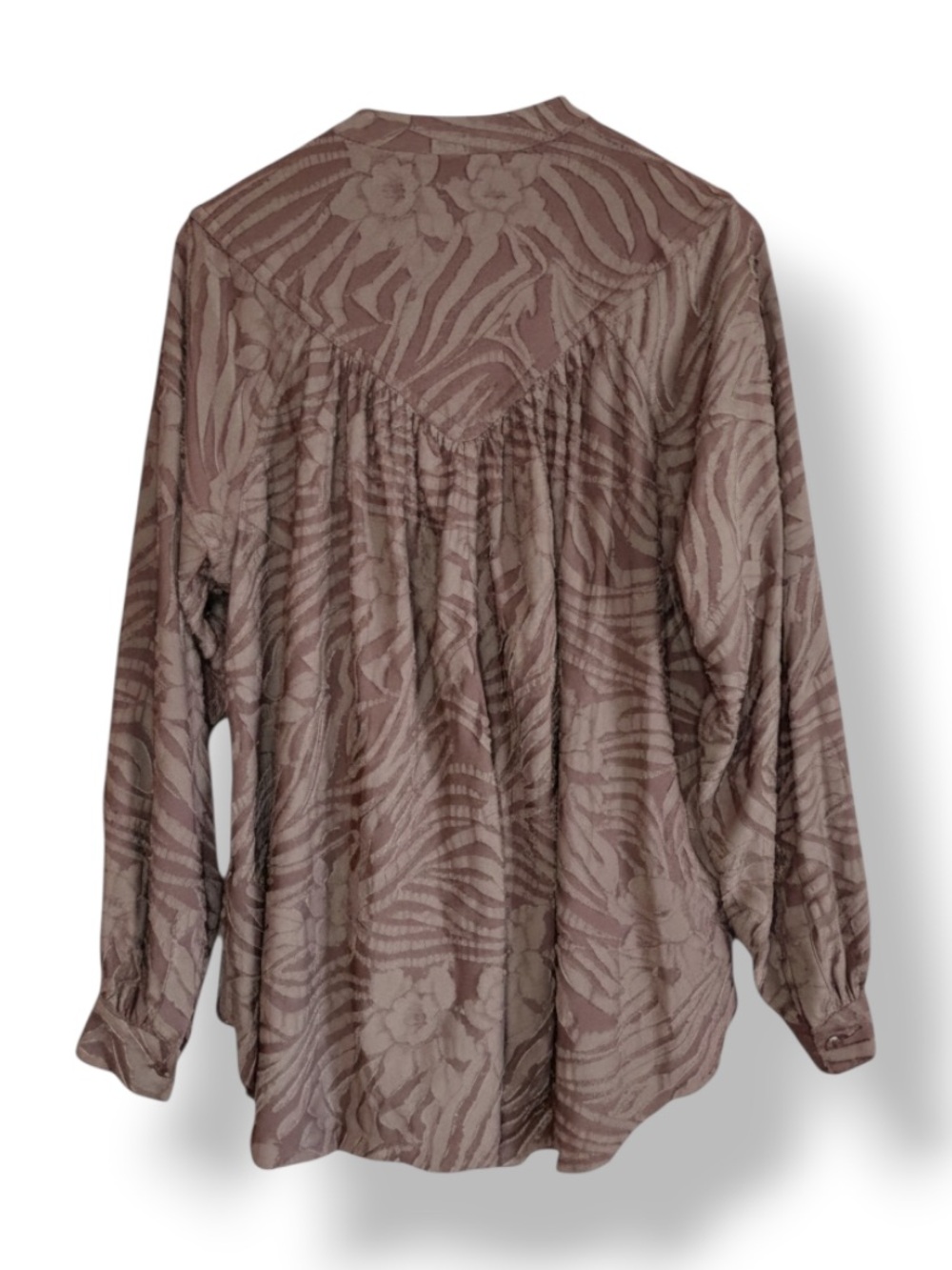 Free People Can’t Stop Dreaming Tunic Brown Satin Wood XS Boho Button Front - Picture 3 of 6